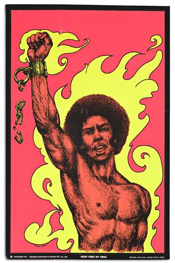 (BLACK POWER.) Group of 6 black-light posters.